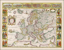 Europe Map By Jodocus Hondius