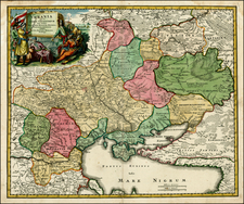 Ukraine, Romania and Balkans Map By Johann Baptist Homann