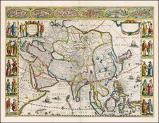 Asia and Asia Map By Jodocus Hondius