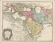 Mediterranean, Central Asia & Caucasus, Middle East and North Africa Map By John Senex