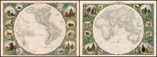 World, Eastern Hemisphere, Western Hemisphere, South America and America Map By John Tallis