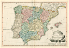 Spain and Portugal Map By William Faden