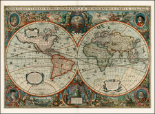 World and World Map By Henricus Hondius