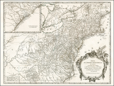 New England, Mid-Atlantic and Southeast Map By Didier Robert de Vaugondy