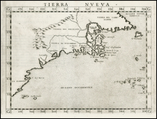 New England, Southeast and Canada Map By Girolamo Ruscelli