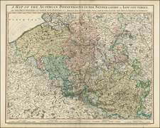 Belgium and Luxembourg Map By William Faden