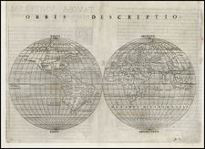 World and World Map By Girolamo Ruscelli