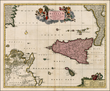 Italy and Balearic Islands Map By Nicolaes Visscher I