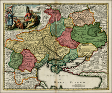 Russia, Ukraine, Romania and Balkans Map By Johann Baptist Homann