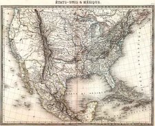 United States, Texas and Midwest Map By J. Th. Thuot-Duvotenay