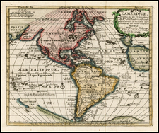 Western Hemisphere, South America, Oceania, New Zealand and America Map By Nicolas Bion