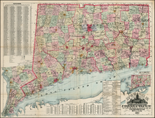 New England Map By J.B. Beers