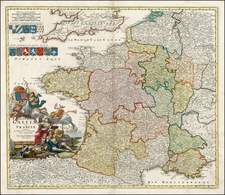 France Map By Johann Baptist Homann