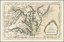 Mid-Atlantic and Southeast Map By Jacques Nicolas Bellin