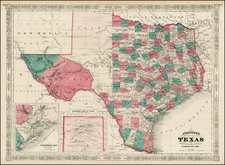 Texas Map By Alvin Jewett Johnson