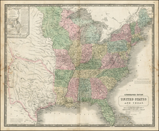 United States and Texas Map By Alexander Keith Johnston