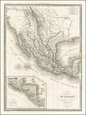 Texas, Southwest, Rocky Mountains, Mexico and California Map By Alexandre Emile Lapie