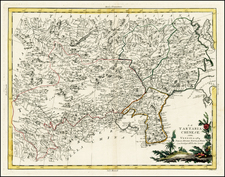 China, Korea and Central Asia & Caucasus Map By Antonio Zatta