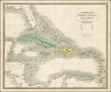 Southeast and Caribbean Map By W. & A.K. Johnston