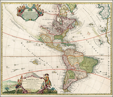 Western Hemisphere, South America and America Map By Johann Baptist Homann