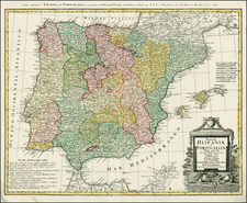 Spain and Portugal Map By Homann Heirs