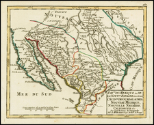 Texas, Southwest, Mexico and Baja California Map By Gilles Robert de Vaugondy