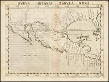 South, Southeast, Texas, Southwest, Rocky Mountains, Mexico and Baja California Map By Girolamo Ruscelli