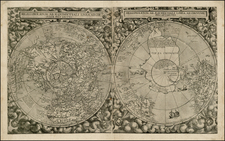 World, Northern Hemisphere and Southern Hemisphere Map By Cornelis de Jode