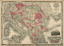 Hungary, Balkans, Turkey and Greece Map By Benjamin P Ward  &  Alvin Jewett Johnson