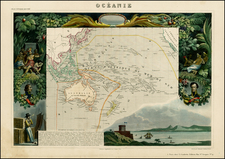 Australia & Oceania and Oceania Map By Victor Levasseur