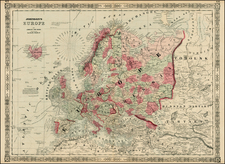 Europe and Europe Map By Benjamin P Ward  &  Alvin Jewett Johnson