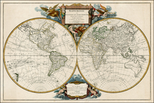 World and World Map By Gilles Robert de Vaugondy
