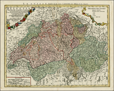 Switzerland Map By Johann Baptist Homann