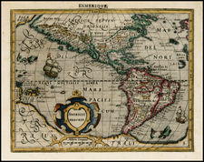 Western Hemisphere, South America and America Map By Jodocus Hondius -  Gerard Mercator