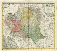 Poland and Baltic Countries Map By Homann Heirs / Tobias Mayer