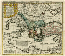 Ukraine, Italy, Turkey, Mediterranean, Turkey & Asia Minor and Balearic Islands Map By Homann Heirs