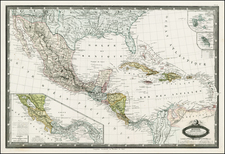 Mexico, Caribbean and Central America Map By F.A. Garnier