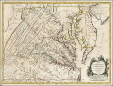 Mid-Atlantic and Southeast Map By Gilles Robert de Vaugondy