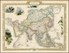 Asia and Asia Map By John Tallis