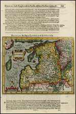 Russia and Baltic Countries Map By Jodocus Hondius / Samuel Purchas