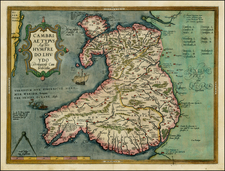 British Isles Map By Abraham Ortelius