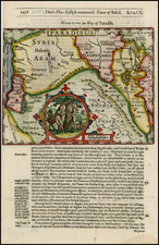 Middle East and Holy Land Map By Jodocus Hondius / Samuel Purchas