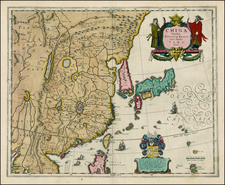 China, Japan, Korea and Philippines Map By Willem Janszoon Blaeu