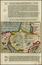 Middle East and Holy Land Map By Jodocus Hondius / Samuel Purchas