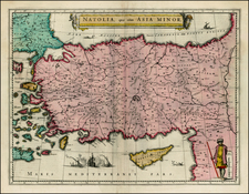Turkey, Mediterranean, Turkey & Asia Minor and Balearic Islands Map By Willem Janszoon Blaeu