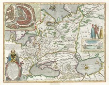 Europe, Poland, Russia, Baltic Countries, Asia, Central Asia & Caucasus and Russia in Asia Map By Willem Janszoon Blaeu