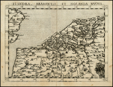 British Isles and Netherlands Map By Girolamo Ruscelli