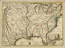 South, Southeast, Midwest and Southwest Map By Johannes Covens  &  Cornelis Mortier