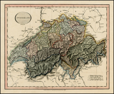 Switzerland Map By John Cary