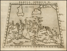 Mediterranean, Sicily, North Africa and Balearic Islands Map By Girolamo Ruscelli